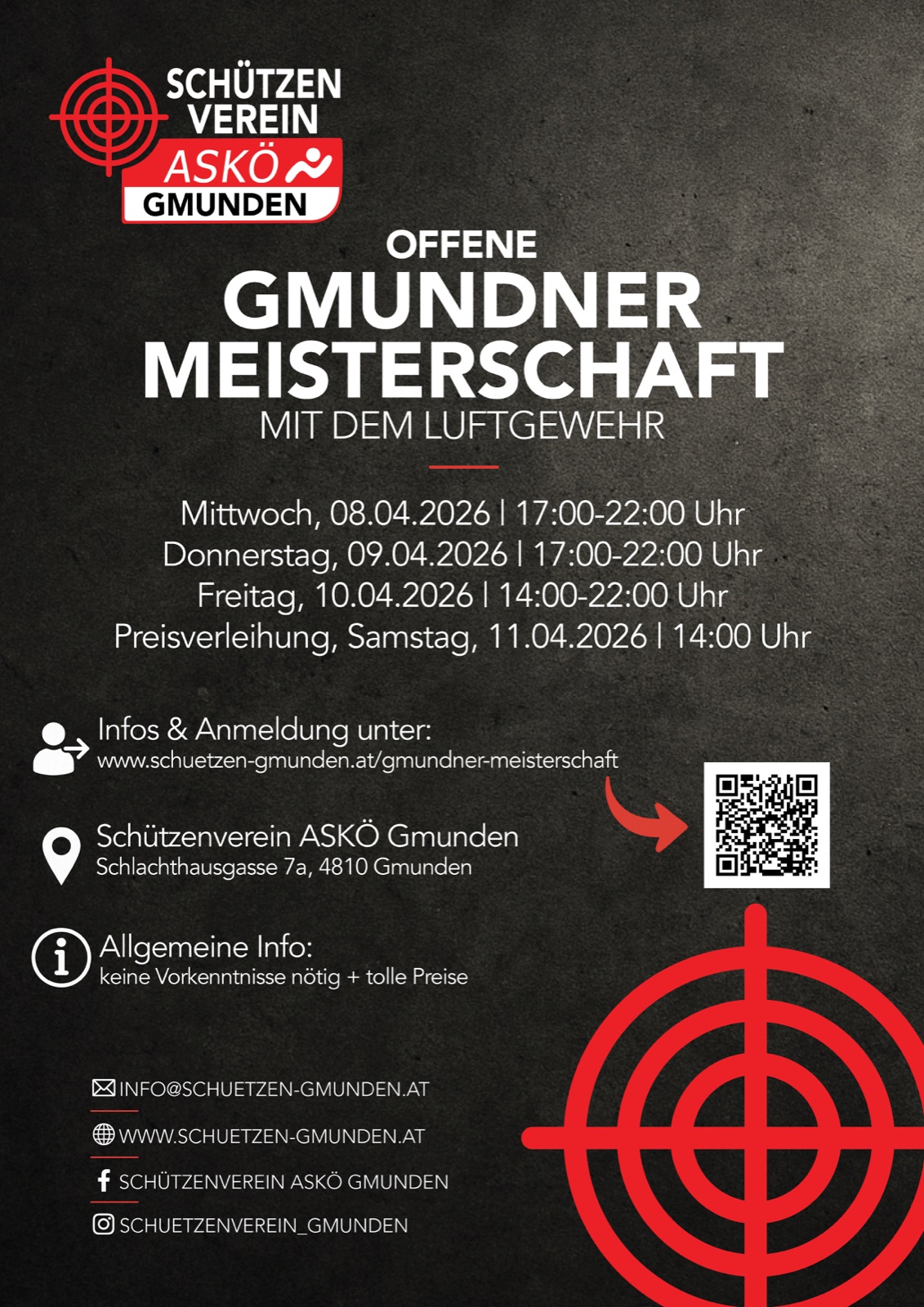 Plakat der Offenen Gmundner Meisterschaft 2026